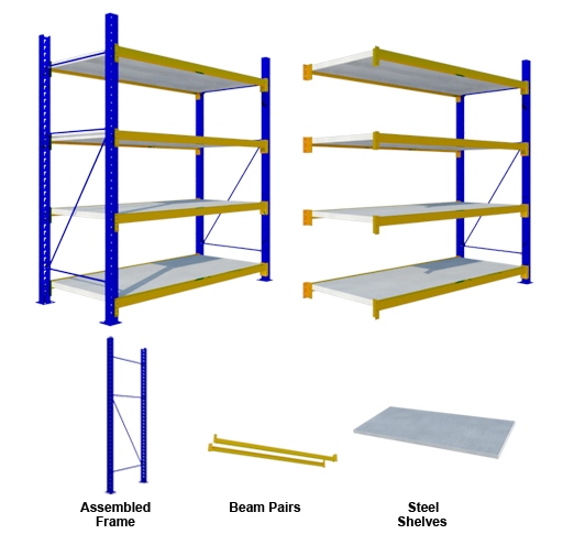 MEDIUM DUTY 4 Steel SHELVES